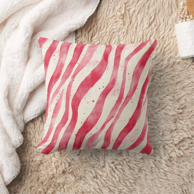 Red White Candy Canes Christmas   Cushion (Blanket)
