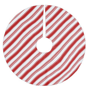 Red & White Candy Stripes Brushed Polyester Tree Skirt