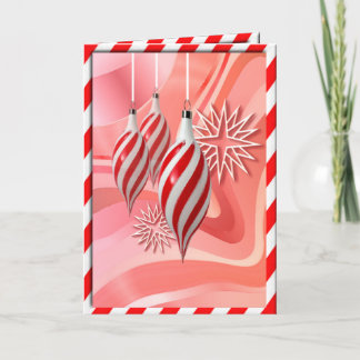RED & WHITE CANDY STRIPES by SHARON SHARPE Holiday Card