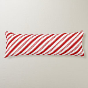 Red & White Candy Stripes (large scale) Body Cushion