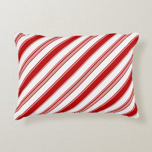 Red & White Candy Stripes (large scale) Decorative Cushion