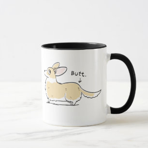 Red/White Cardigan Corgi Butt Mug