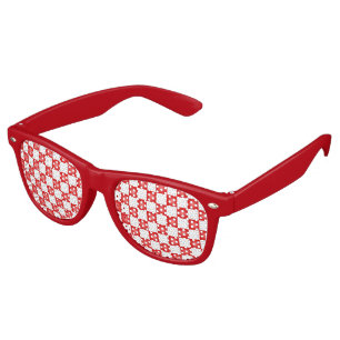 Red white chequerboard pattern retro sunglasses