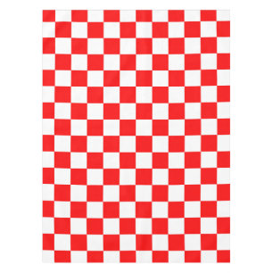 Red White Chequered Check Pattern Tablecloth