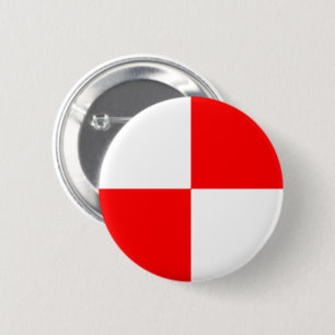 Red White Chequered Pattern Simple Square 6 Cm Round Badge