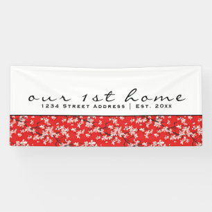 Red & White Cherry Blossom   Our First Home Banner
