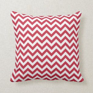 Red White Chevron Pattern Cushion