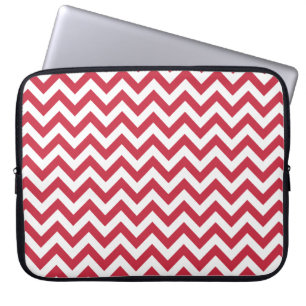 Red White Chevron Pattern Laptop Sleeve