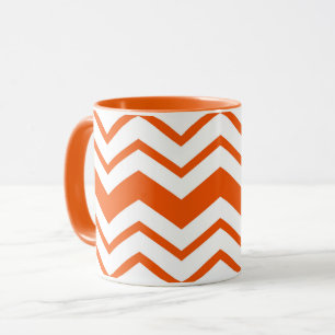 Red White Chevron Zigzag Pattern Design  Mug