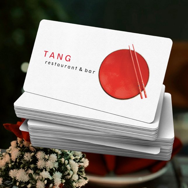 Red White Chinese Asian Restaurant Chef Catering Business Card (Creator Uploaded)