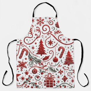 Red White Christmas Apron