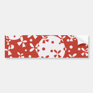 Red White Christmas Bells Holiday Pattern Bumper Sticker