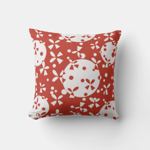 Red White Christmas Bells Holiday Pattern Cushion