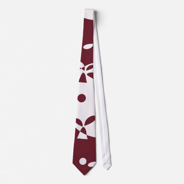 Red White Christmas Bells Holiday Pattern Tie (Front)