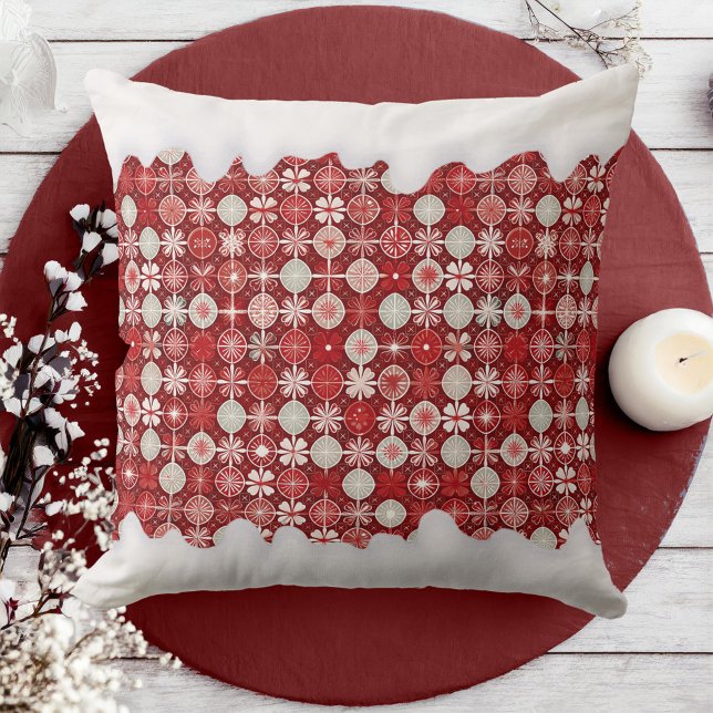 Red White Christmas Candy Pattern#13 ID1009 Cushion (Creator Uploaded)