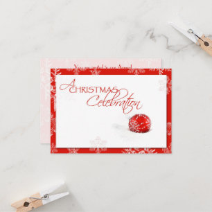 Red White Christmas Celebration RSVP Card