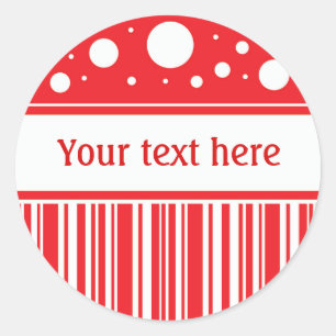 Red & White Christmas Classic Round Sticker