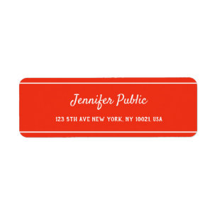Red White Christmas Hand Script Template Elegant Return Address Label