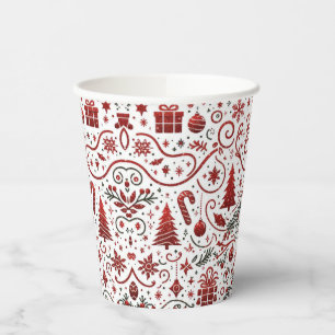  Red White Christmas Paper Cups