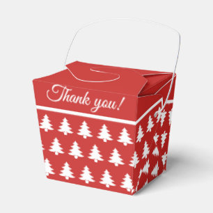 Red/White Christmas Party Favour Tree Font Patter Favour Box