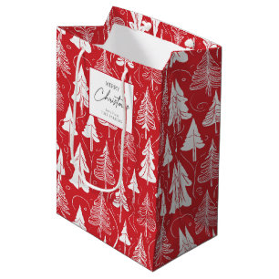 Red White Christmas Pattern#6 ID1009 Medium Gift Bag