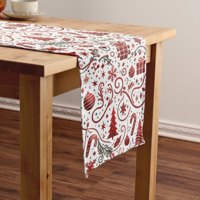  Red White Christmas Table Runner (In Situ)