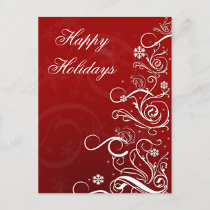 Red White Christmas Tree Corporal Holiday Card
