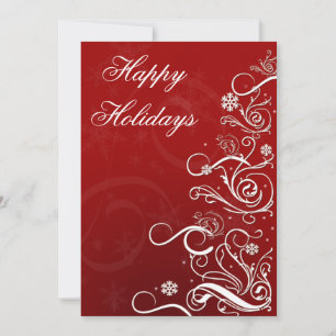 red white Christmas Tree Holiday Greeting Card