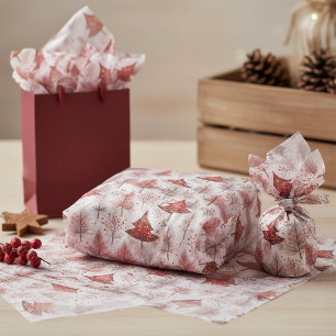 Red White Christmas Tree Pattern#4 ID1009 Tissue Paper
