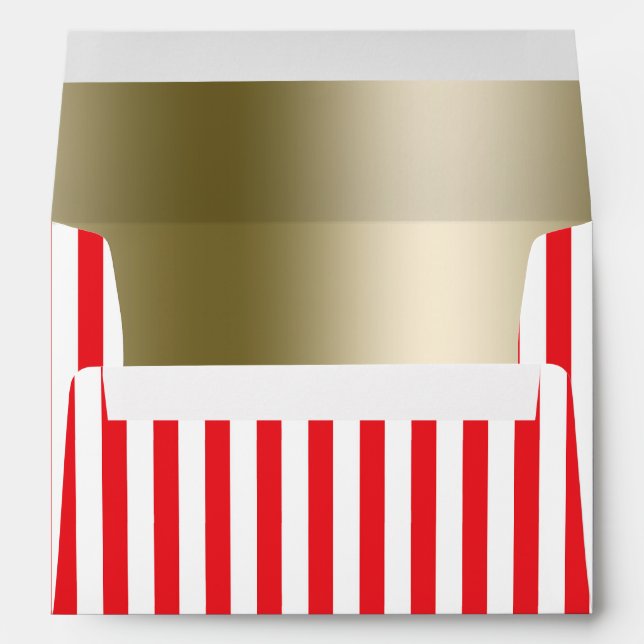 Red & White Circus Stripes Invitation Envelope (Back (Bottom))