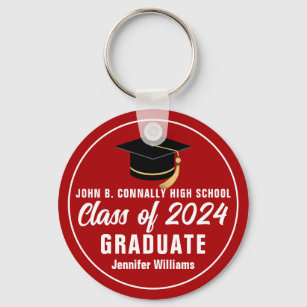Red White Class of 2023 Personalised Graduate Gift Key Ring