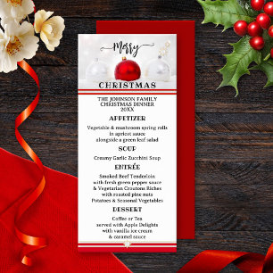 Red White Classic Festive Christmas Menu