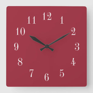 Red White Colour Choice Square Wall Clock