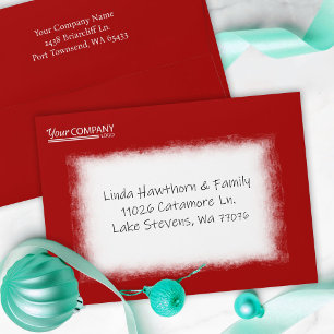 Red, White Company Business Pre-addressed 5x7 Envelope