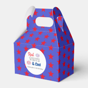 Red White & Cool 4th of July Birthday Favour Box