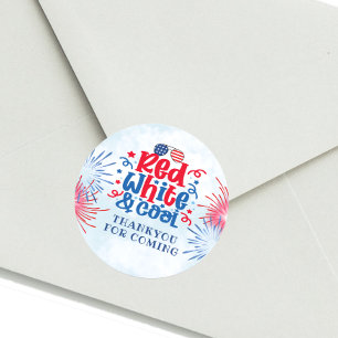 Red White & Cool Thankyou Party Sticker