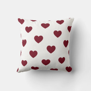 Red White Cosy Modern Romantic Chic Heart  Cushion