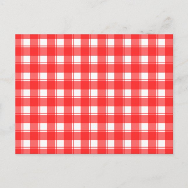 Red White Country Plaid Recipe Card (Front)