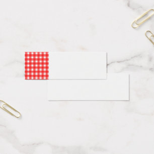 Red White Country Stripe Plaid Blank Business Card