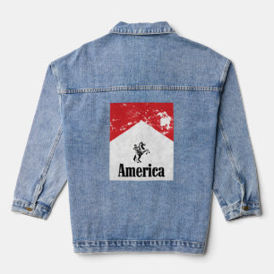 Red White Cowboy America Denim Jacket
