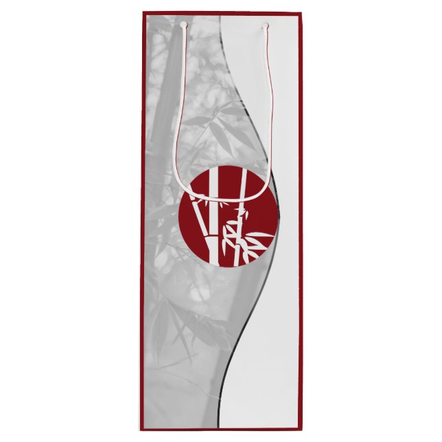 Red & White Custom Image & Custom Logo Wine Gift B Bag (Front)