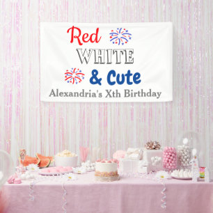 Red White & Cute 4th of July Banner