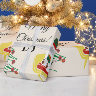 Red White Cute Bear Tree Stars Merry Christmas Wrapping Paper