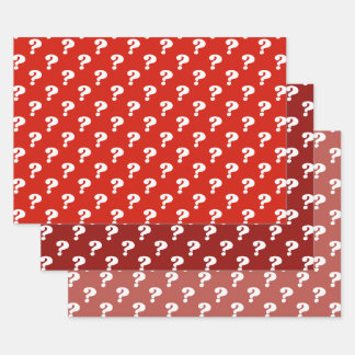 Red & White Cute Gift Wrapper (Question Mark)  Wrapping Paper Sheet