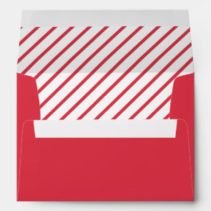Red & White Diagonal Stripes Pattern Personalises Envelopes
