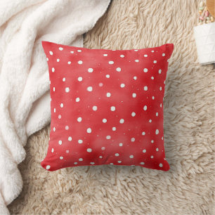 Red White Dots Strawberries Green Bows Cushion