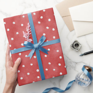 Red White Dots Valentine's Day Wrapping Paper