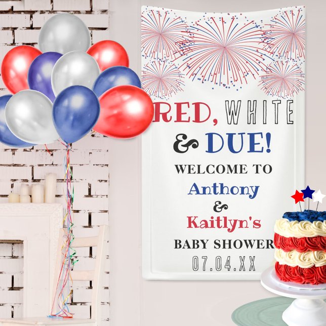 Red, White & Due! 4th Of July Baby Shower Banner (Creator Uploaded)