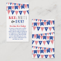 Red, White & Due! 4th Of July Baby Shower Book