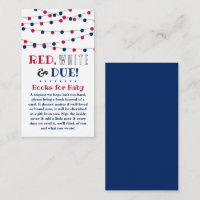 Red, White & Due! 4th Of July Baby Shower Book